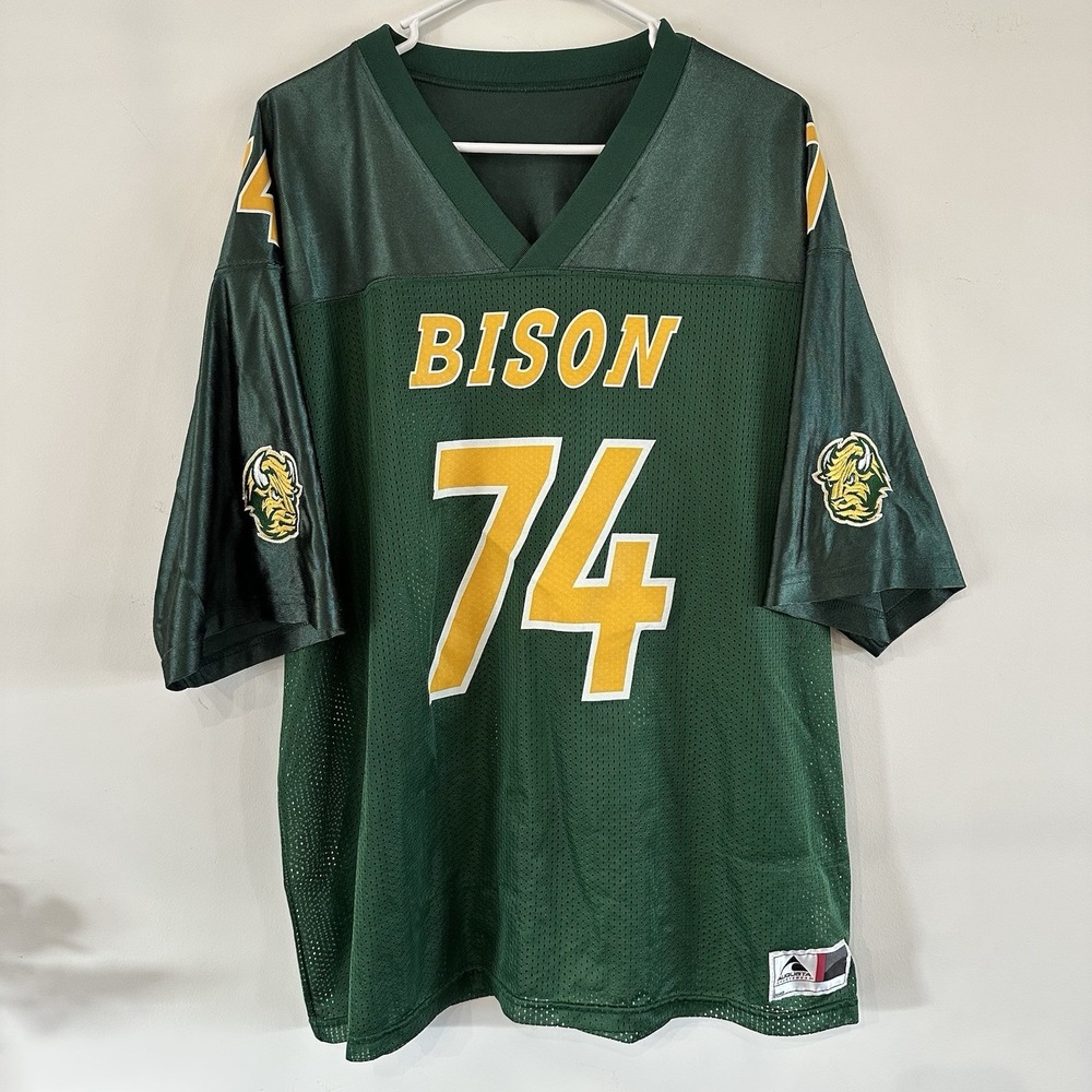 Unisex XL NDSU Bison Jersey #74 Volson Football Green Yellow North Dakota State